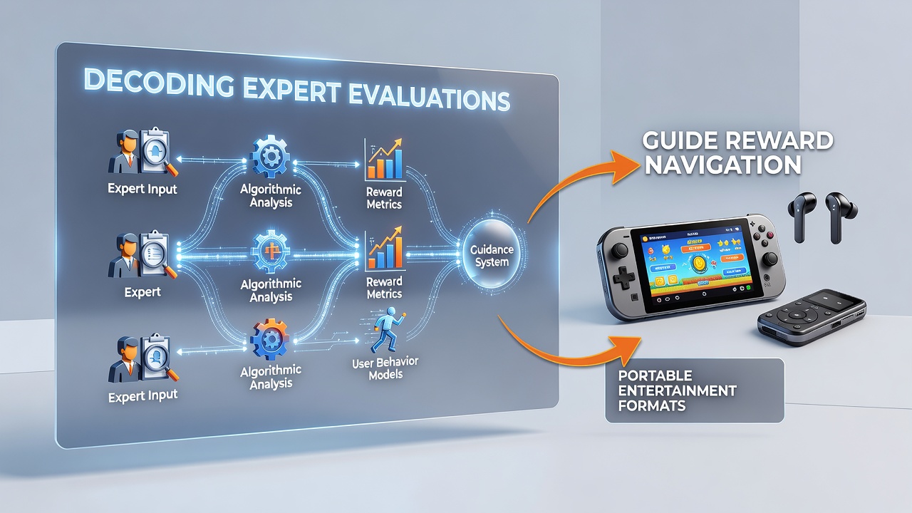 Mobile interface showing reward navigation guided by expert ratings
