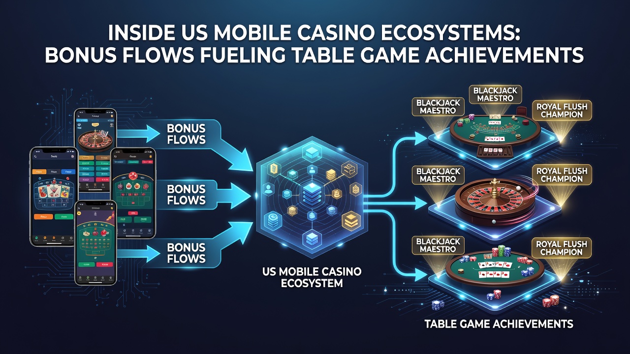 Dashboard view of bonus allocation and table game win statistics on a mobile casino app