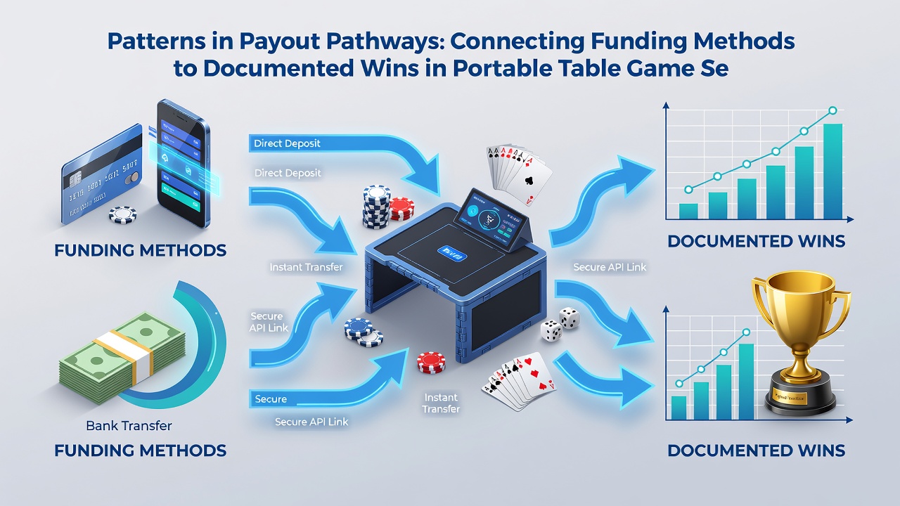 Data visualization of payout pathways linking funding methods to mobile table game wins