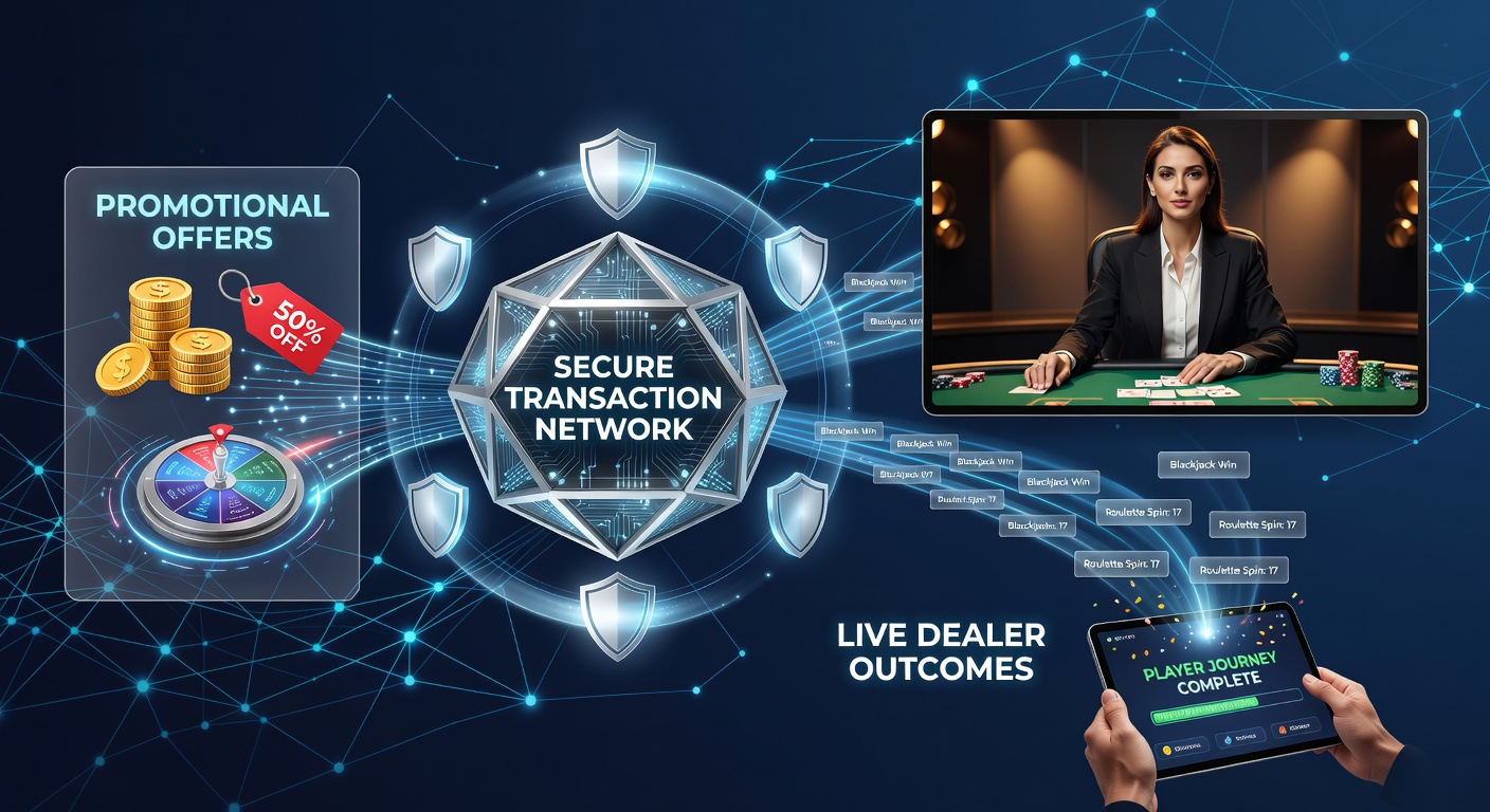 Secure transaction network diagram showing encrypted pathways between player accounts and live dealer platforms