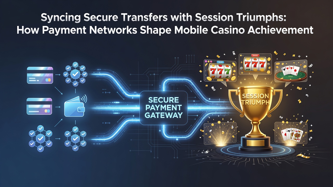 Secure transaction flow diagram overlaid on mobile gaming session statistics