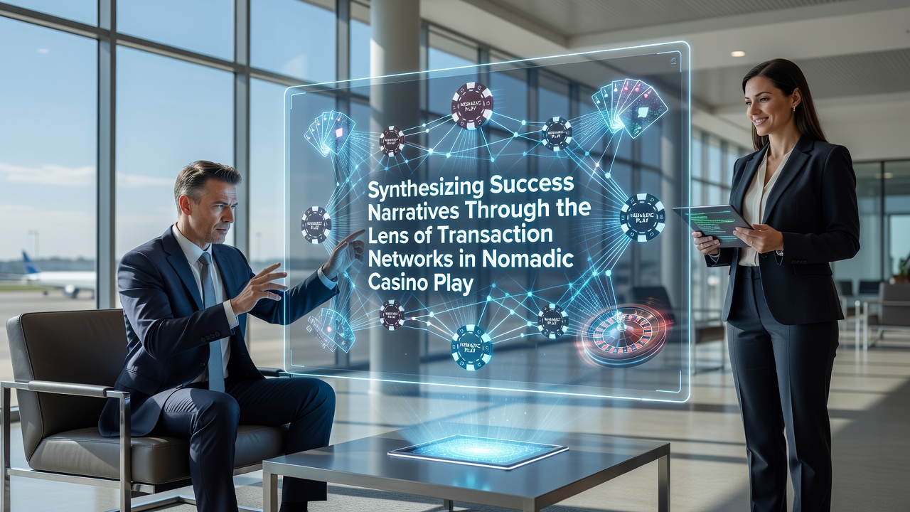 Visualization of transaction networks connecting mobile devices to casino platforms during nomadic play sessions